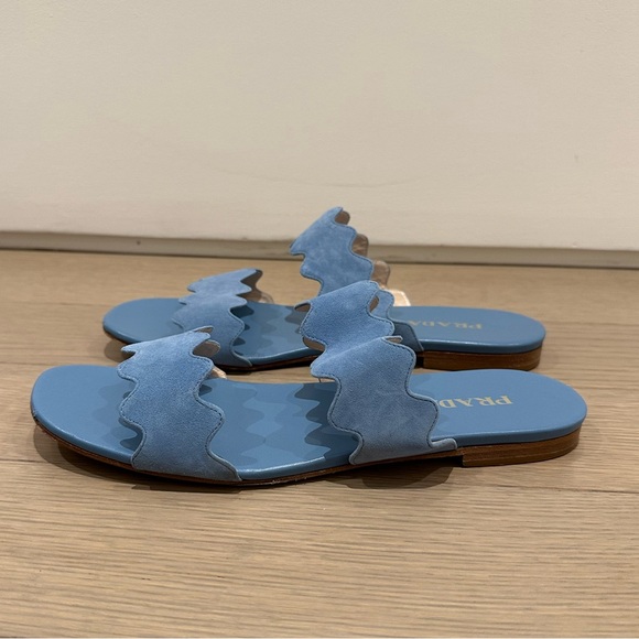 Prada Suede Scalloped Sandals - Picture 6 of 9